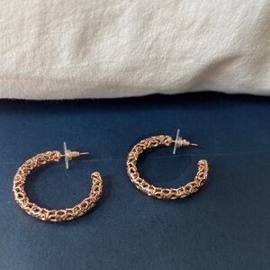 Kendra Scott Rose Gold Textured Hoop Earrings